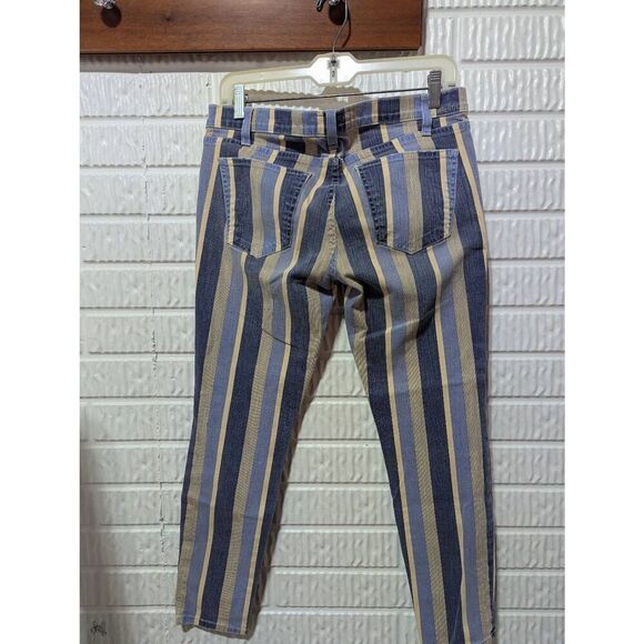 Current/Elliott Women's Blue & Cream Striped Mid-Rise Ankle Jeans Size 28/0 - Picture 2 of 8